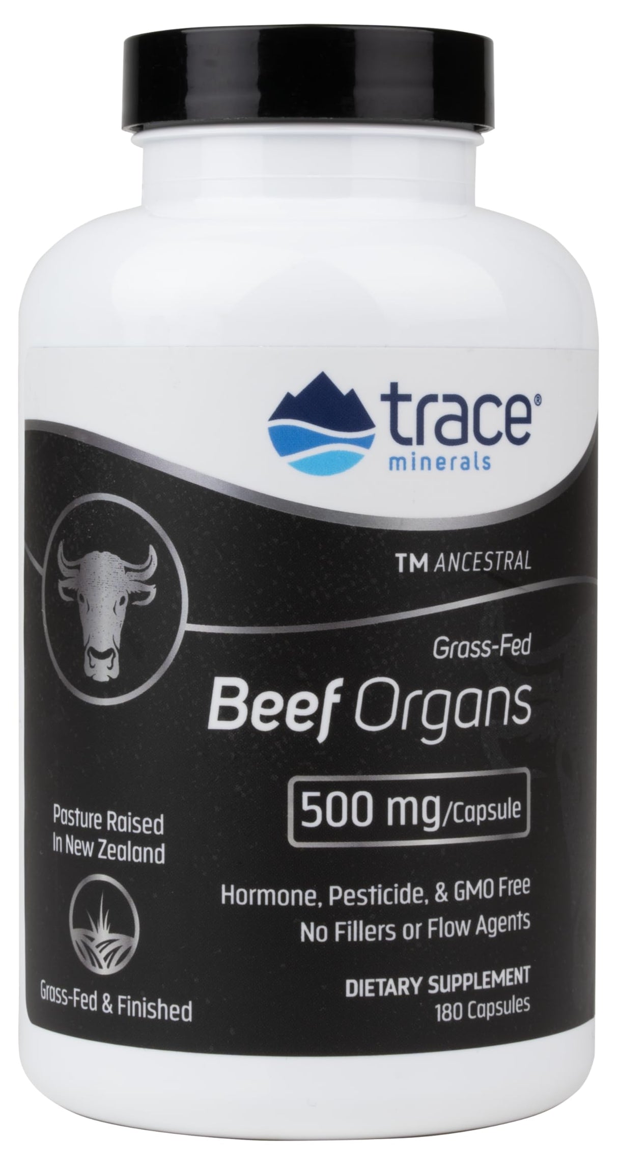 Trace Minerals Beef Organ, 600mg - Bone & Energy Health Support Supplement - Nutritional Supplement Aids Healthy Organs - Healthy Hearth & Immunity Support with Minerals - 180 Capsules (30 Servings)