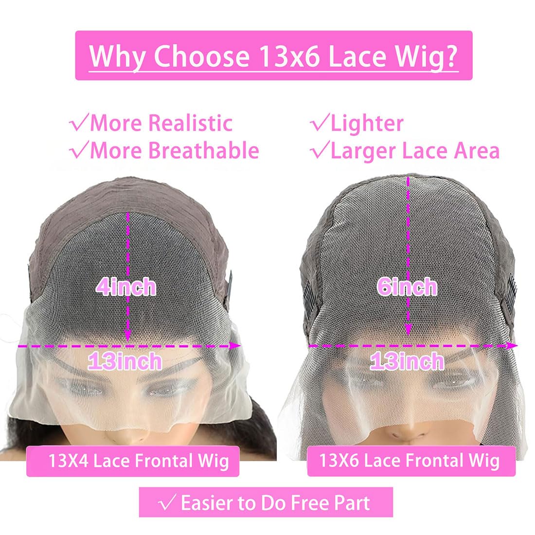 Fadaina 13x6 Deep Wave Lace Front Wigs Human Hair 180 Density, 30 Inch Curly Lace Frontal Wig Human Hair Pre Plucked with Baby Hair (30inch, 13x6 Curly Wig)