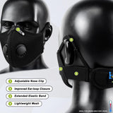 BASE CAMP Upgrade M Plus Dust Mask 2 Pack, Breathable Reusable Dust Face Mask with 6 Activated Carbon Filters for Woodworking Construction Mowing Grinding