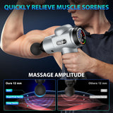 TOLOCO Massage Gun, Muscle Massage Gun Deep Tissue for Athletes with 10 Massage Heads, Electric Percussion Massager for Any Pain Relief, Gifts for Fathers Day, Silver