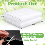 Yoojahow 1 Pcs Garden Insect Netting Mesh, White Ultra Fine, 12 X 33 Ft
