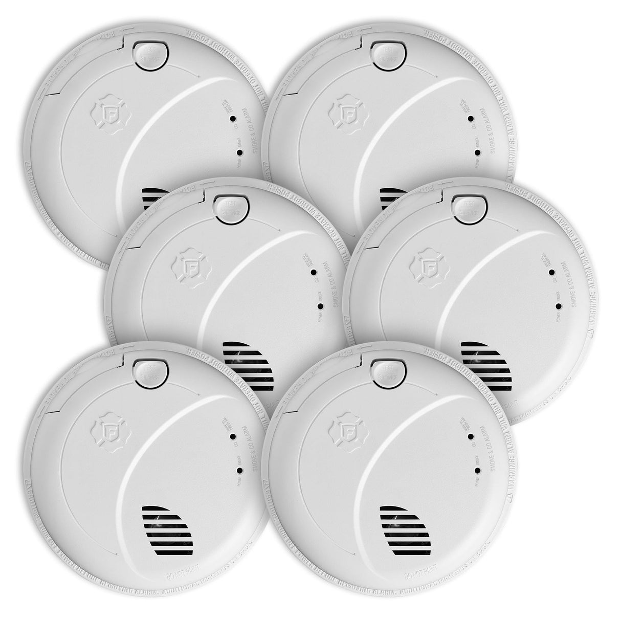 First Alert SMCO100V-AC, Interconnect Hardwire Combination Smoke & Carbon Monoxide Alarm with Battery Backup and Voice & Location Alerts, 6-Pack