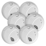 First Alert SMCO100V-AC, Interconnect Hardwire Combination Smoke & Carbon Monoxide Alarm with Battery Backup and Voice & Location Alerts, 6-Pack