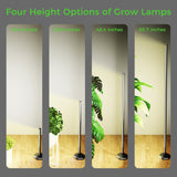 JarryStart Grow Lights for Indoor Plants with Timer, 192 LEDs 42W Vertical Full Spectrum Grow Light 65 Inch Standing Grow Lights 3 Light Modes 5-Level Dimmable Wide Coverage