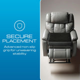 Kolbs Extra Large Recliner Cushion | Chic 2 Tone Velvet Cover | Memory Foam Seat Pillow 5 inch Thick 20 x 20 | Recline Chair Cushions for Elderly - Extra Large Chair Pad
