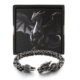 8" Byzantine Black Stainless Steel Norse Vintage Dragon Bracelets for Men