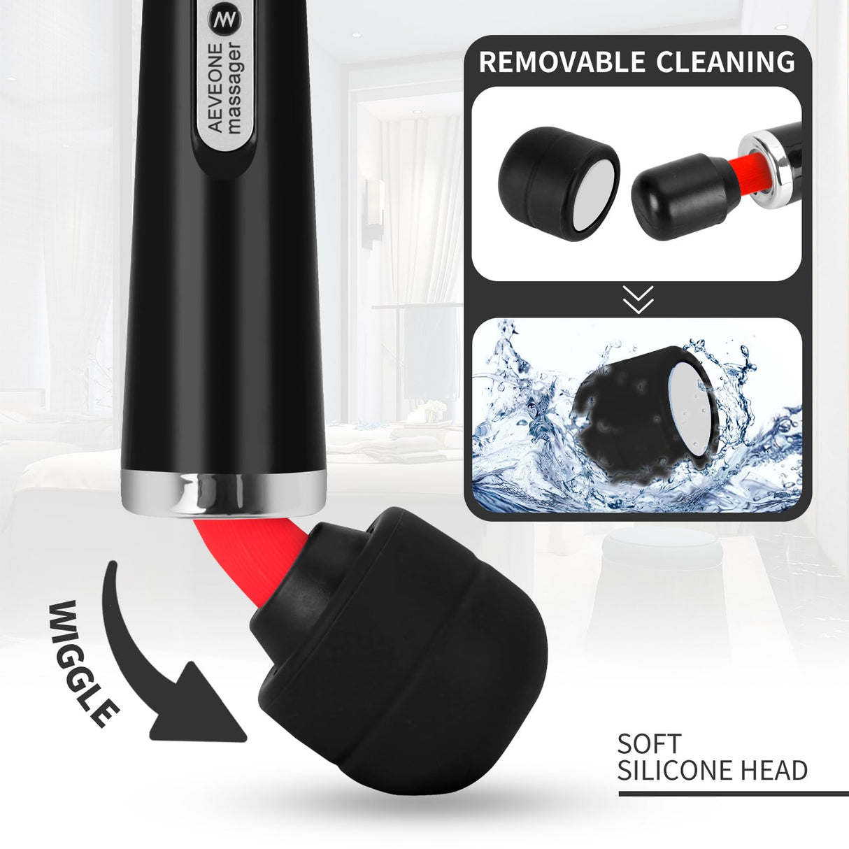 AEVEONE Wired Powerful Handheld Electric Back Massager, Strong Personal Massage for Sports Recovery, Muscle Aches, Body Pain (Black)