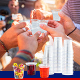 JOLLY CHEF 500 Pack 2 oz Plastic Shot Glasses, Clear Disposable Cups, Plastic Shot Cups Disposable for Jelly Shots, Wine Tasting, Food Samples,Thanksgiving Party, Wedding, Christmas