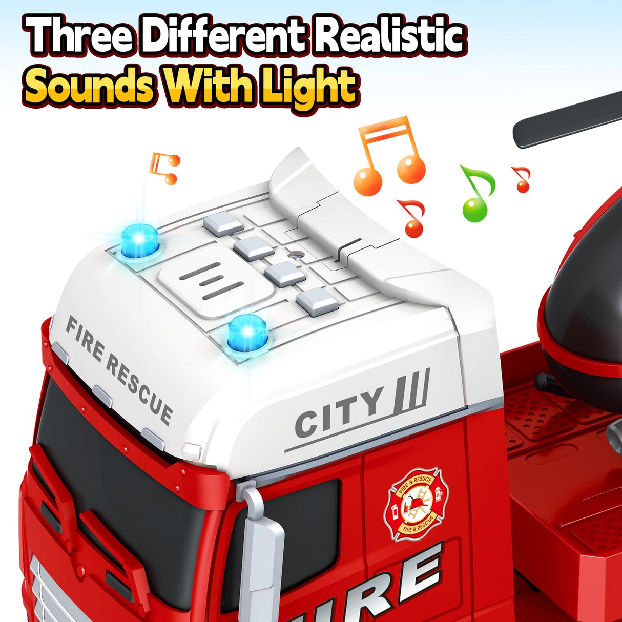 Kids Toys for 3 4 5 6 7 8 Years Old Boys, 25" Fire Truck Toy with Racing Car and Helicopter, Toddler Friction Powered Truck Vehicle Toy with Lights, Sounds for Boys Girls Christmas Birthday Gifts