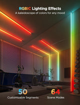 Govee RGBIC LED Strip Lights 16.4ft with Covers, Smart LED Lights for Bedroom Work with Alexa and Google Assistant, LED Diffuser Channel with Srtip Lights, Skirting Lines, Studio, Cabinet