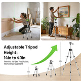 Huepar Laser Level with Tripod,100Ft Self Leveling Green Cross Line Laser for Picture Hanging, Tile, Decoration & DIY Construction – AA Battery&Picture Hanging Strips, Indoor Use
