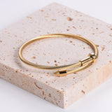 Lamdo 18K Gold Plated Stackable Floral Bracelet Set for Women, 4-Piece
