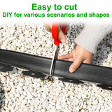 JERIA 2 Inch Tall 66 FT Garden Edging Kit with 90pcs Spikes, Plastic Edging for Landscaping