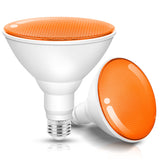 Fulighture Orange Flood Light Bulbs Outdoor 2 Pack, Par38 LED Orange Light Bulbs Not-dimmable15W(100W Equivalent) E26 Halloween Christmas Decorations Light Bulb for Porch Home Holiday Lighting