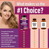 (2 Pack) Hair Growth Vitamins for Women | Biotin 10,000mcg, Collagen, Patented OptiMSM®, goMCT®, Saw Palmetto | Naturally Regrow Stronger & Healthier Hair, Skin and Nails | May Stop Hair Loss