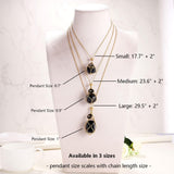 MIXJOY Black Obsidian Crystal Necklace, Sun and Moon Celestial Pendant Gothic Jewelry for Women, Dark Academia Aesthetic Black Gemstone Protection Gift for Halloween Christmas Birthday, Small