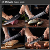 Brewin Knife Set, 8PC Kitchen Knife Set with Universal Block and Scissors
