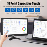 Jhcztrk 14 Inch Touchscreen Portable Monitor 1080P Touchscreen Display, 350cd/m², HDR, HDMI USB C, Built-in Speakers, VESA Compatible, Travelling Second Monitors for Laptops and Mobile Phones