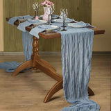 12Pack Dusty Blue Cheesecloth Table Runner 10Ft Gauze Table Runner Blue Cheese Cloth Table Runners Long Sheer Fabric Tablerunners for Wedding Party Bridal Shower Thanksgiving Christmas