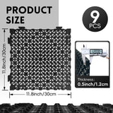 RITOLLO Modular Interlocking Cushion Drainage Floor Tiles, 9-Pack 11.8"x11.8" PVC Raised Non-Slip Interlocking Mats with Drain Holes for Deck, Pool, Garage, Shower, Patio, Bathroom, Sauna, Yard