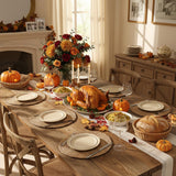 13.5'' Round Woven Placemats Set of 12, Boho Rattan Chargers for Dinner Plates, Rustic Wicker Place Mats, Straw Braided Table Placemats, for Dining Table, Thanksgiving, Fall, Farmhouse, and Christmas