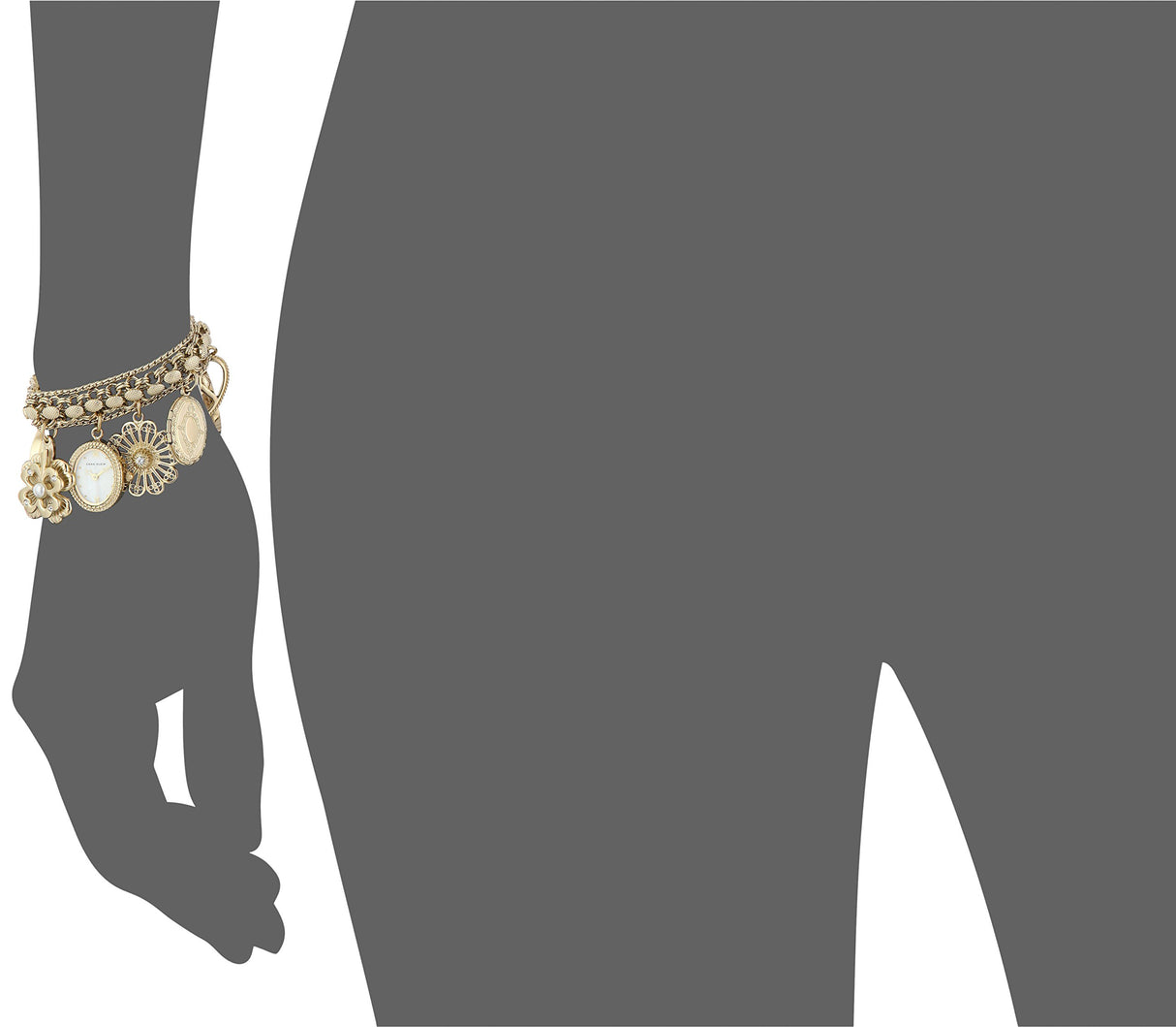 Anne Klein Women's Premium Crystal Accented Charm Bracelet Watch