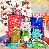 HRX Package Holiday Drawstring Gift Bags, 30pcs Christmas Foil Gift Wrapping Sacks Pouches for Xmas Presents Party Favor (Large Medium Small)