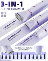 Ufree 3-in-1 Bikini Trimmer Electric Razors for Women, Gifts for Women