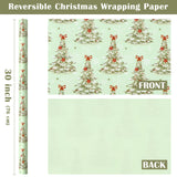 WRAPAHOLIC 30 Inch Jumbo Reversible Christmas Wrapping Paper - 30 Inch x 33 Feet - Light Green Christmas Tree Wrapping Paper for Xmas Holiday, Party Celebration