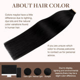 GOO GOO Tape in Hair Extensions Human Hair, 1 Jet black, 20inch 50g 20pcs, Thick Ends Straight Seamless Tape in, Invisible Tape in Hair Extensions Human Hair