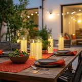 YOROXRG Flickering Flameless Candles Battery Operated with Remote,Led Pillar Candles with Realistic Moving Wick Candles for Halloween,Christmas,Home Decor Pack of 24 (D2.2 xH 5" 6" 7")(Ivory)