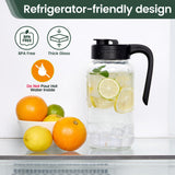 Spreccio Mason Jar Pitcher, 64 oz (2 quart), Glass Pitcher with Lid