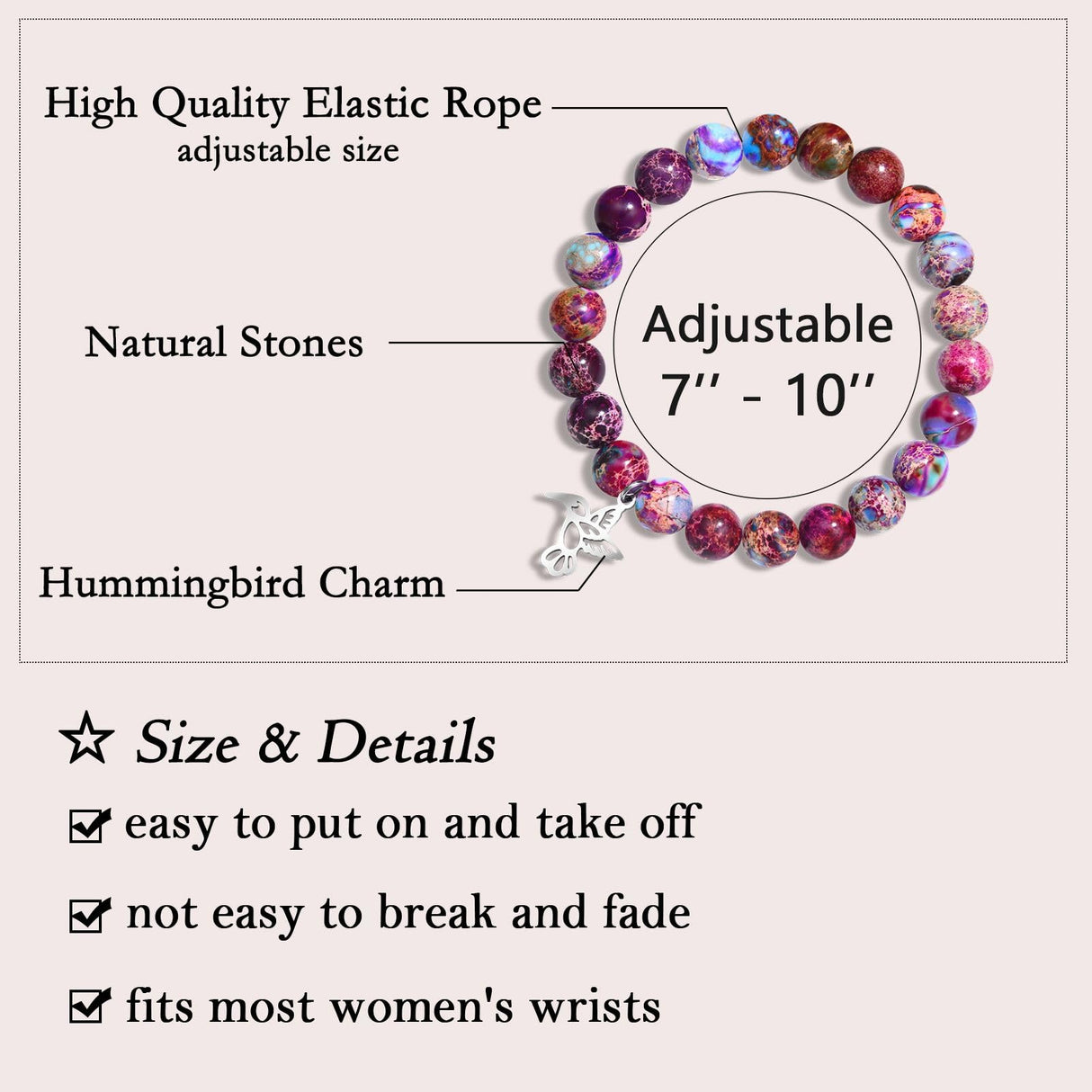 Hummingbird Gifts for Women, Inspirational Hummingbird Bracelet Jewelry