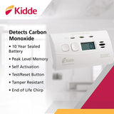 Kidde Carbon Monoxide Detector with 10-Year Battery, Digital Display, 3 LEDs, 2 Pack and Smoke Detector, 10-Year Battery, LED Lights & Replacement Alert