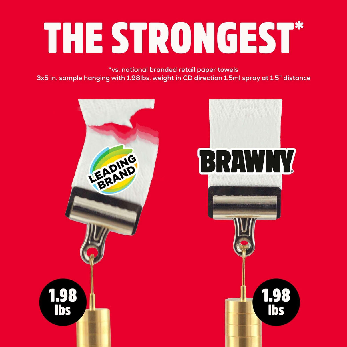 Brawny Tear-A-Square 3-Ply Paper Towels, 12 XL Family Rolls = 30 Regular Rolls, Strong, Absorbent, and Durable with 3 Sheet Sizes (Quarter, Half, Full)