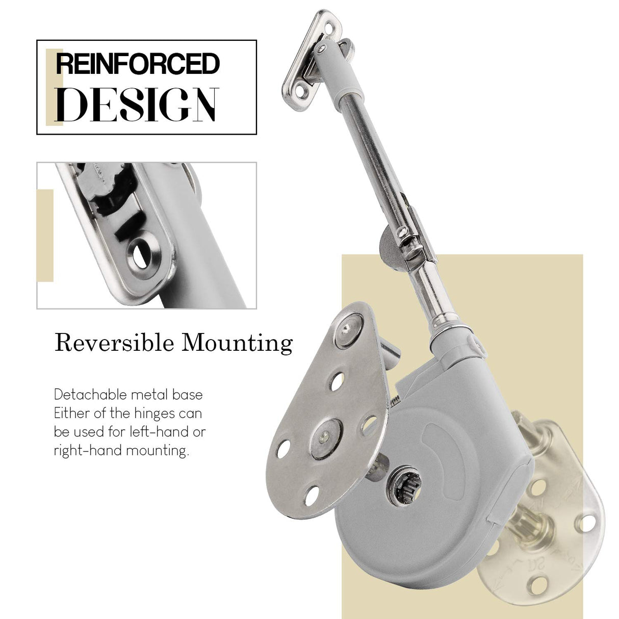 Morinbo Lid Stay 105 Degree Open with Soft Close, Lid Support for Toy Box and Upward Top-Opening Flap Doors, Easy to Install (Pack of 1)