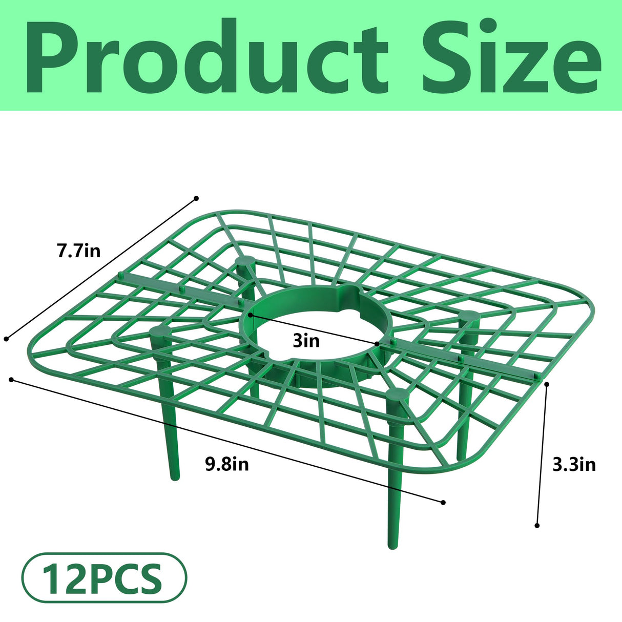 Iceyyyy 12 Packs Square Strawberry Supports-Strawberry Growing Racks- Plant Support Strawberry Stand Holder Growing Frame Keep Berries Clean
