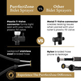 Purrfectzone Black Bidet Sprayer for Toilet, Handheld Shower Kit, Easy-to-Install Toilet Handheld Set, Hand Held Stainless Steel with Adjustable Flow, Cloth Diaper Sprayer Shattaf