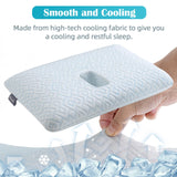 USlixury Piercing Pillow - Large Ear Piercing Pillow with Foam Plug, 4''H Ear Pilow with 5.1*3.2 and Off Center Earr Hole, Soft CertiPUR-US Memory Foam Pirecing Pilow for Side Sleepers, Cooling Sleep