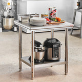 Mophorn Commercial Worktable & Workstation 24 x 30 x 32 Inch Stainless Steel Work Table Heavy Duty Commercial Food Prep Work Table for Home, Kitchen, Restaurant Metal Prep Table with Adjustable Feet