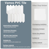 Vamos Tile Glossy Dolomite White Backsplash Tile Peel and Stick, 12.8 x 12.8 Inch 10 Sheets Long Hexagon PVC Self Adhesive Mosaic Wall Tiles Stick on Backsplash for Kitchen and Bathroom