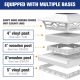 VOLISUN Solar Post Cap Lights: 6 - Pack Outdoor Deck Post Cap Lights White for Dock Fence Waterproof 2 Color Modes,4x4/6x6 Wooden/Vinyl Posts
