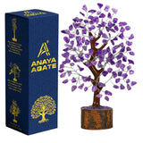 ANAYA AGATE Amethyst Crystal Tree of Life - Handmade Healing Bonsai Purple Tree for Home and Office Decor, Positive Energy and Good Luck, Ideal for Christmas Decor and Birthday Gifts for Women, Men