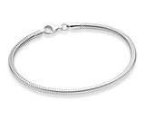 Miabella Italian 925 Sterling Silver Solid 3mm Snake Chain Bracelet for Women Men, Made in Italy (Length 7.5 Inches)