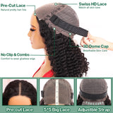 Curly Bob Wig Wear And Go Glueless Human Hair Pre Plucked Pre Cut 5x5 Hd Lace Closure Wigs Human Hair Wig Short Curly Wigs For Black Women Jerry Curl Wig 200Density 14 Inch