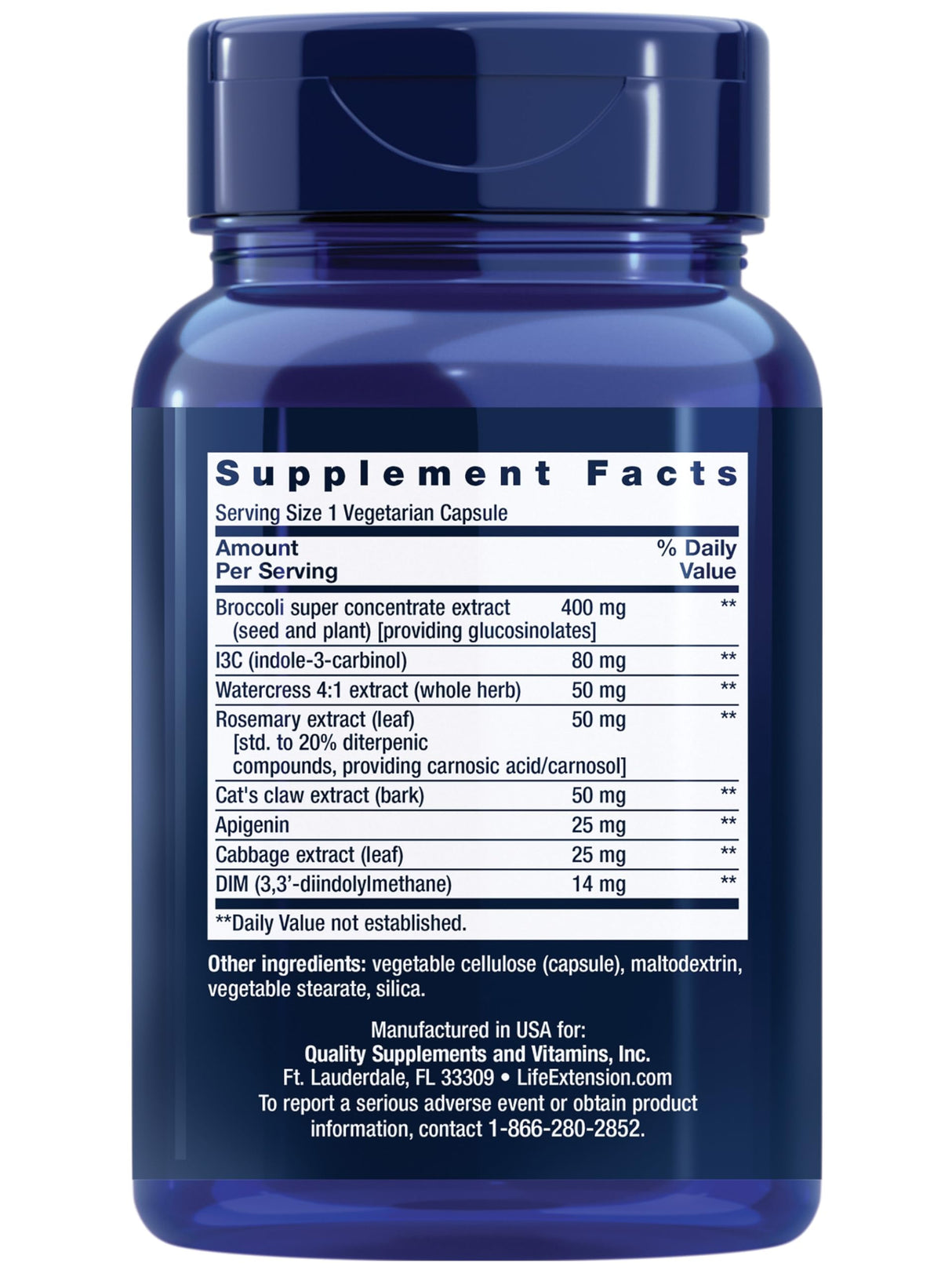 Life Extension Triple Action Cruciferous Vegetable Extract, 60 Vegetarian Capsules—Helps Maintain DNA Health & Already-Healthy Hormone Levels - Non-GMO, Gluten-Free, Vegetarian