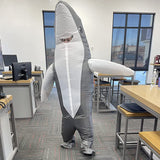 Poptrend Adults Inflatable Halloween Costumes Blow Up Grey Shark Costume for Halloween, Christmas, Birthday Party(grey)