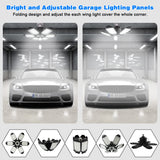 POLARPRA LED Garage Light - 160W LED Garage Ceiling Lights 16000LM Super Bright Garage Lighting with 6 Deformable Panels E26/E27 Screw in Led Shop Lights for Basement Workshop Warehouse Attic