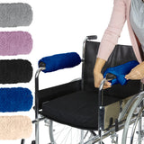 Vive Wheelchair Armrest Covers (Pair) - Memory Foam Sheepskin Accessories Pads for Transport Electric Wheel Chair Arm Rests - for Adults, Seniors, Handicapped - Soft Support Cushion for Mobility Aids