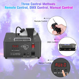 2000W Professional Fog Machine Dual Nozzle with 16 RGB LED, DMX Control Adjustable Smoke Direction, 2.5L Tank LCD Display 30000CFM for Halloween Christmas Stage DJ Party Club Events